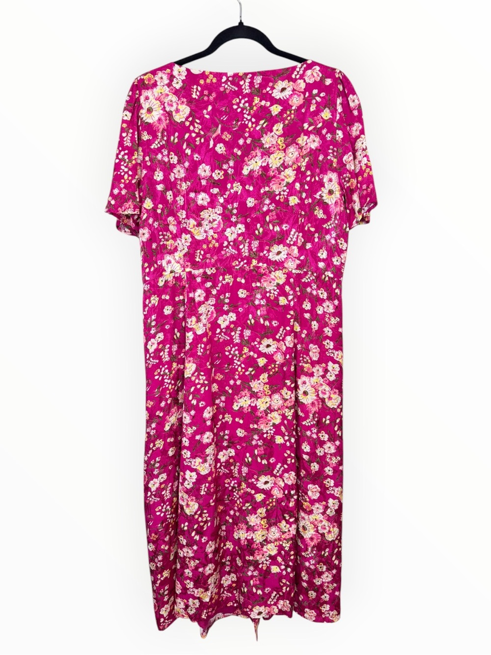Sezane Victoria Midi Dress Minorca Fuschia Floral Size 12 - Picture 4 of 8
